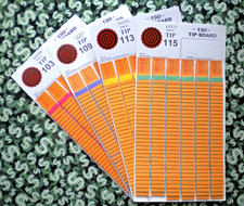  4 Lot  190 Singles REGULAR "NOT Sure" TIP BOARD 101-120 Pull Tab Jar Ticket