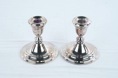 Gorham EP YC3000 Silver Plate Candlesticks Pair Classic Taper Candle Holders