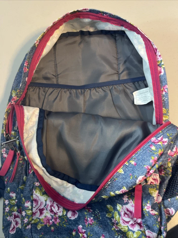 Mochila Trans by Jansport Floral / Bolsa Escolar / Vários Bolsos - Imagem 4 de 4