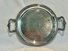 1940s-1950s Vtg Sheridan Silver Co Ornate Handled Silverplate Tray Platter — photo 2