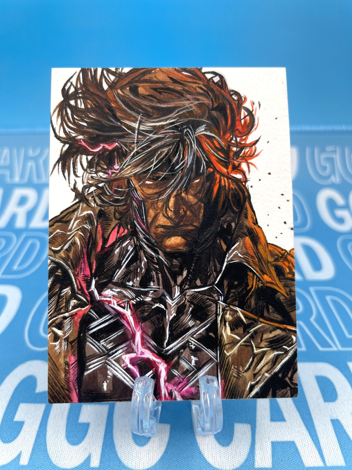 GGC Studio Marvel Gambit Artist Hand Drawn Auto Sketch Card 1/1【Black Light】