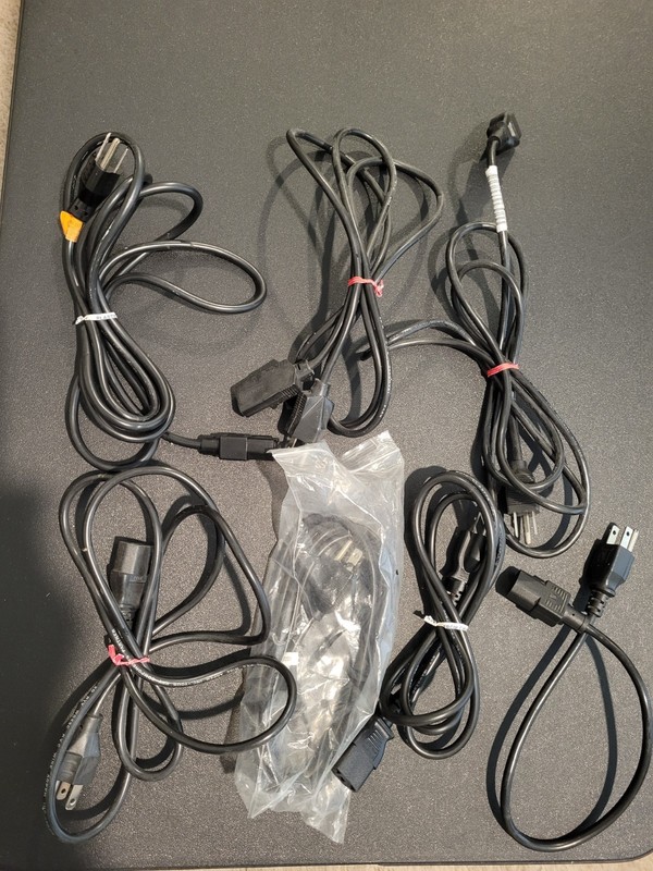 Lot of 7 Computer PC Tower Power Cords 3 Prong HP Dell IBM TV Electronics parts