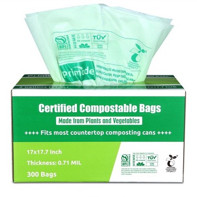 Compostable Trash Bags - Extra Thick 0.71 Mil Food Scraps & Yard Waste Bags (3 G