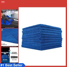 Edgeless Microfiber Towels 10 Pack 16x16 Inch 365gsm 70/30 Blend Wax Removal