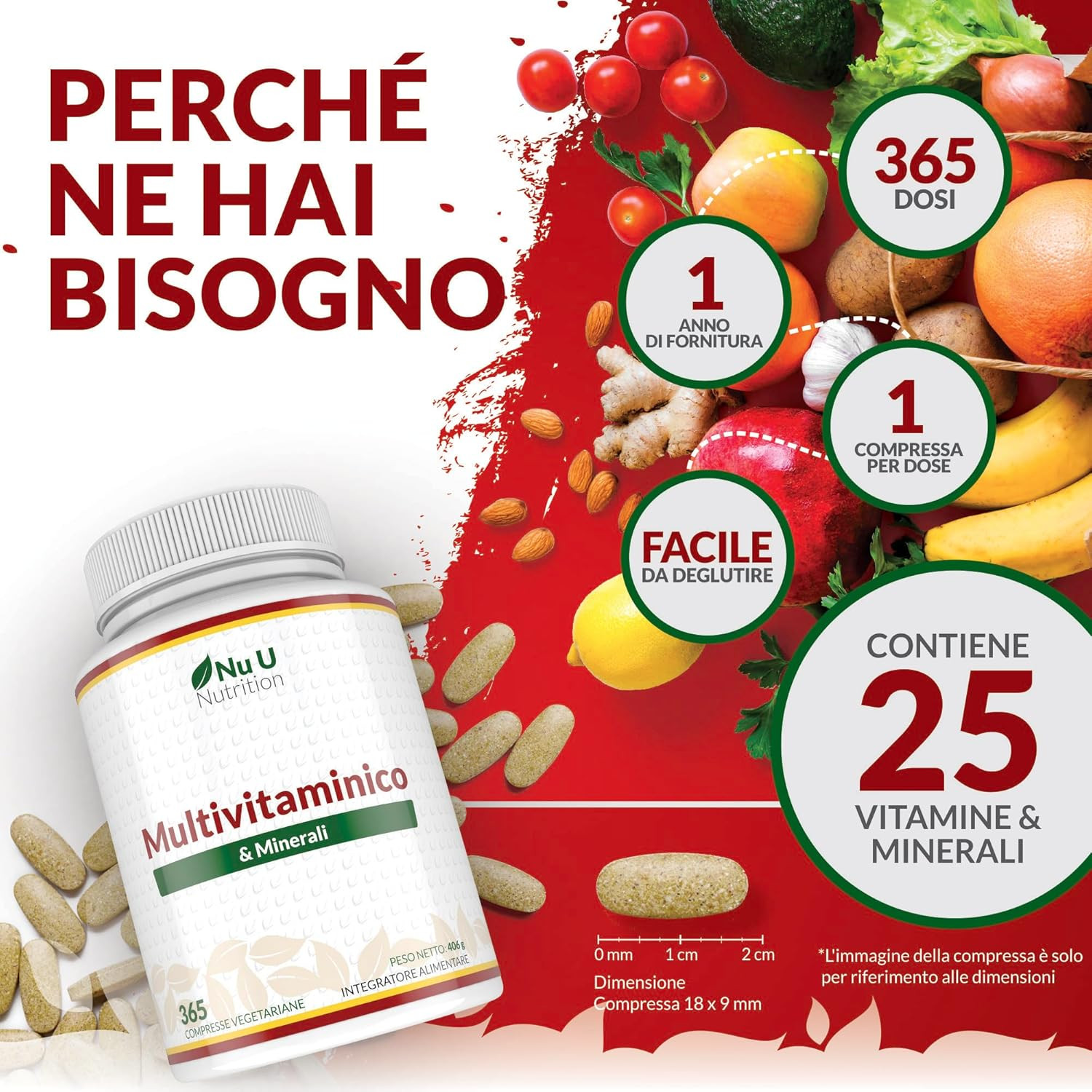 Integratore Multivitaminico Uomo Donna 365 cpr | Performance e Difese - 4