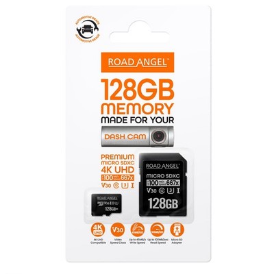 Road Angel 128 GB MicroSD Karte & Adapter Speichereinheit für Halo Dashcams