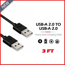 B2G1 FREE USB 2.0 Male to Male Cable Cord for Data Transfer Hard Drive Black 3FT