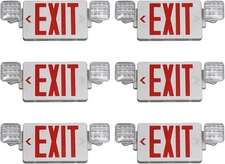 TANLUX Red Exit Sign with Emergency Lights, LED Emergency Exit Light with Batter