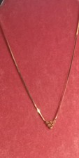 6 Diamond 14K Gold Multi diamond Frame drop Necklace 2.8 grams Herringbone chain