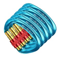 Set of five 25KN Aluminum Carabiner Screw Locking Hook For Climbing Caving