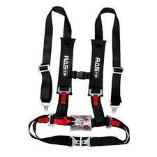 4 Point Safety Harness Set with Ultra Comfort Heavy Duty Shoulder Black