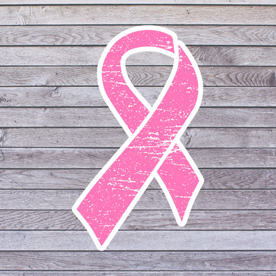 Cancer sticker vinyl decal awareness support breast cancer ribbon pink white