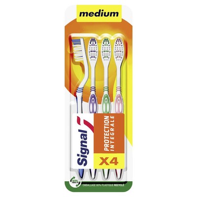 Zahnbürste Medium Vollschutz SIGNAL das 4er Set Zahnbürsten
