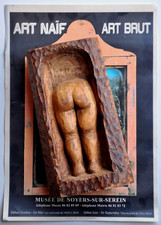 SCULPTURE naïve bois ART POPULAIRE " FANNY "  tradition du jeu de pétanque