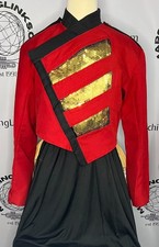 Red, Black and Gold Marching Band Jacket Women's size 40Long - Authentic