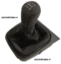 FÜR VW GOLF 5 6 EOS SCIROCCO 3 SCHALTSACK SCHALTKNAUF ALCANTARA © 6GANG BLAU3