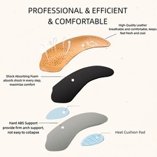 Durable Breathable Long-Lasting Seven-Point Cowhide Orthotic Insole Arch Support