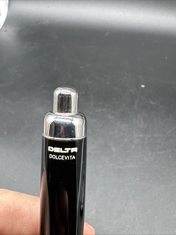 RareDelta Dolce Vita Roller Ball Pen  #0549-Italy Orange Marbled/Black 4.62 “ - Image 2 of 4