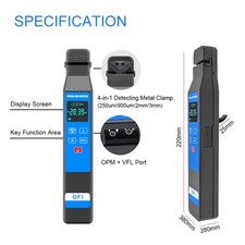 Professional LCD Fiber Optical Identifier 4-in-1 Clamp 10mW VFL For