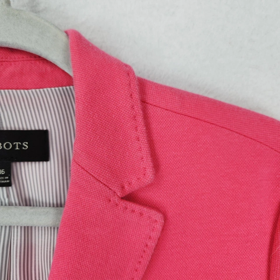 Chaqueta Talbots Mujer 16 Rosa Un Botón Forrada Carrera Blazer Botones Dorado Clásico Foto 3 de 4