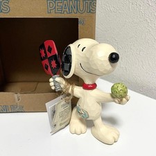 Snoopy Jim Shore Figure Pickleball Collectible Boxed Used Good Condition