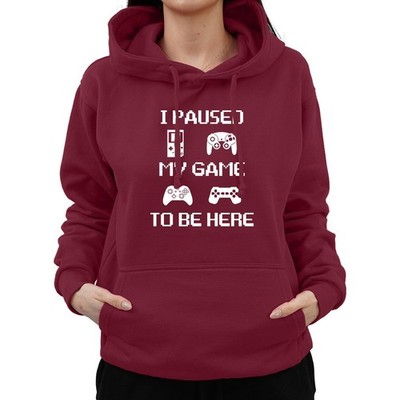 Lustiger Hoodie I Paused My Game to Be Here Controller Design Gaming Gamer