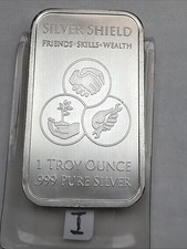 Silver Shield DUALITY BAR 1 oz .999 Fine Silver Friends/skills/Wealth