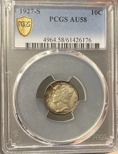 1927-S Mercury Dime AU58