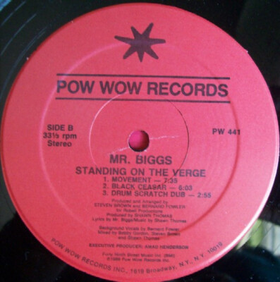 Mr. Biggs - Standing On The Verge 1989 12'', Single Pow Wow Records PW 441 Very G