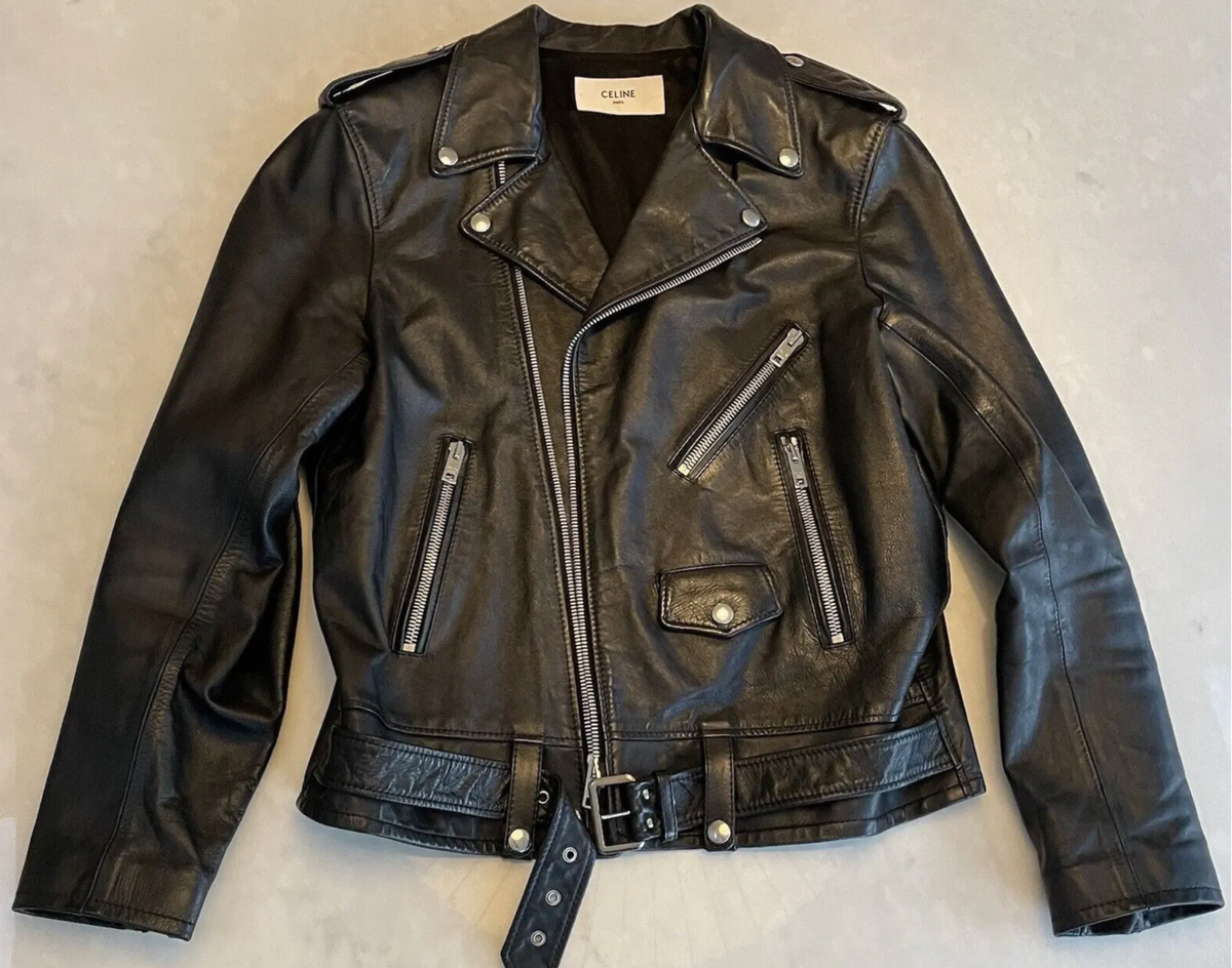 Celine x Hedi Silmane $5600 Classic Leather Jacket Biker