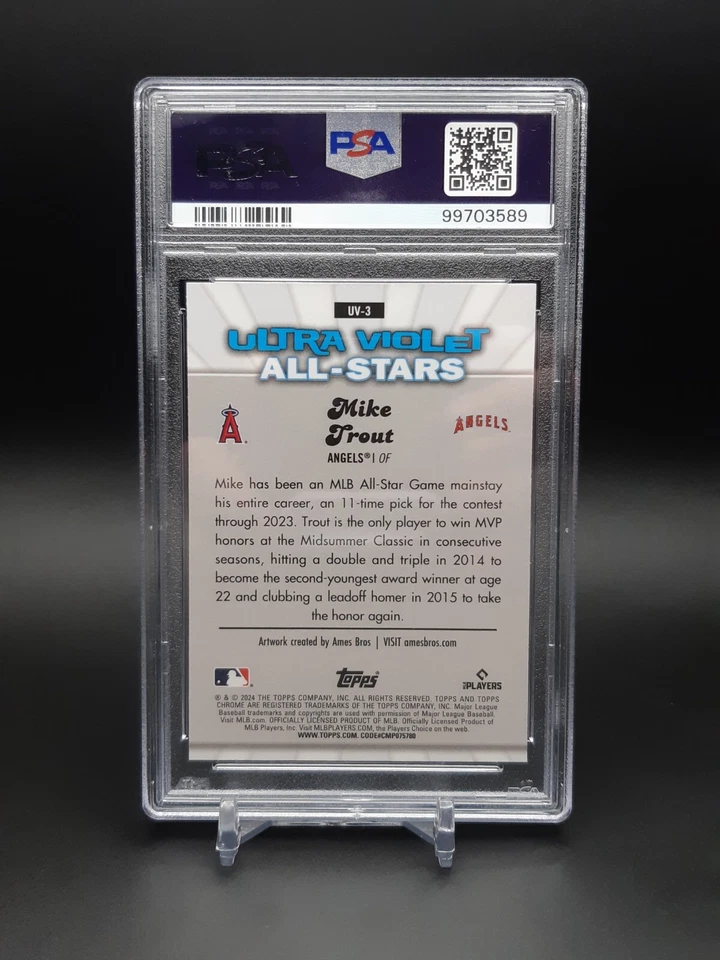 2024 Topps Chrome Mike Trout Ultraviolet All-Stars #UV-3 PSA 10 Case Hit - Image 2 of 2