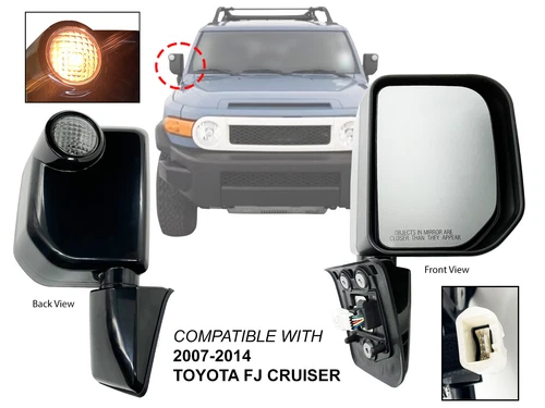 For Rear View Mirror 2007-2014 TOYOTA FJ CRUISER W/ Signal Light Passenger Side