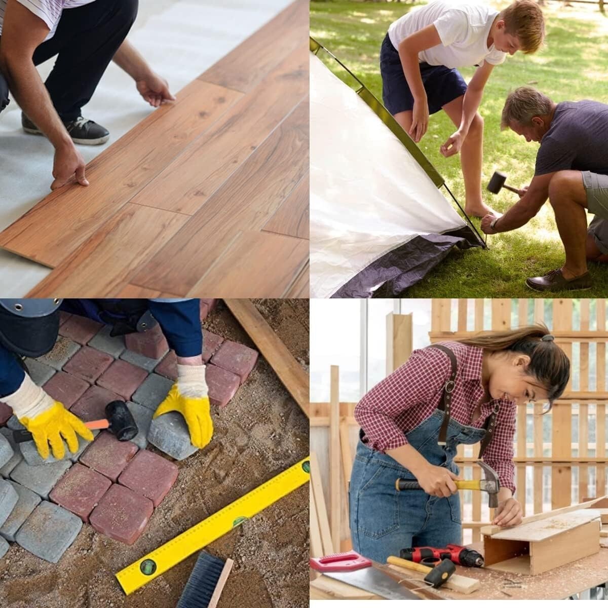 Versatile 16oz Rubber Mallet Hammer - Durable Eco-Friendly Tool for Woodworking