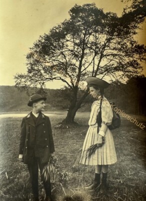 orig. Foto Berlin Grunewald Park 1901 Kinder Mode Familie
