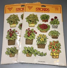 2 Packs 8 Sheets Vintage 1980 Hallmark Plant Flower Stickers -SEALED, NEW