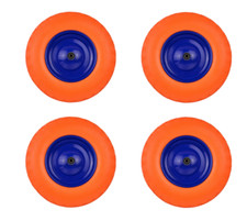 4 x Gummirad PU 400 Schubkarrenrad Mit Achse 4.80/4.00-8 Vollgummi Rad G71024