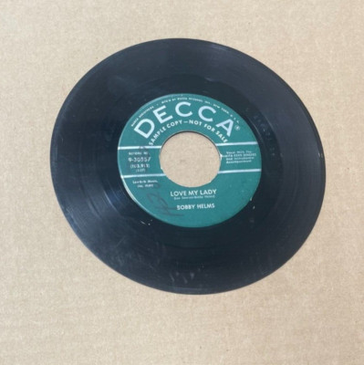 BOBBY HELMS DECCA JUST A LITTLE LONESOME 45 30557 SAMPLE COPY