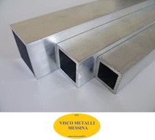 Tubo Quadro Alluminio Anticorodal mm 50x2,0 - 1 mt - Tornio fresa hobby brico 