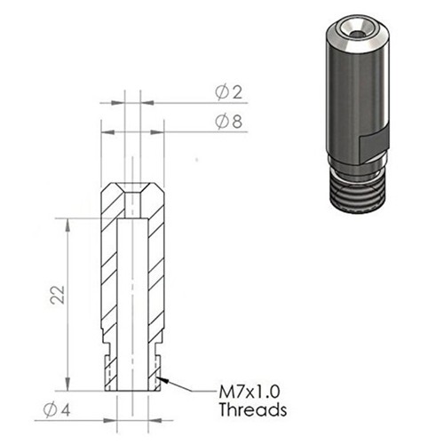For 3D Printer Nozzle Throat Aluminum Heater Block with PTFE Tube Improved - Afbeelding 3 van 8