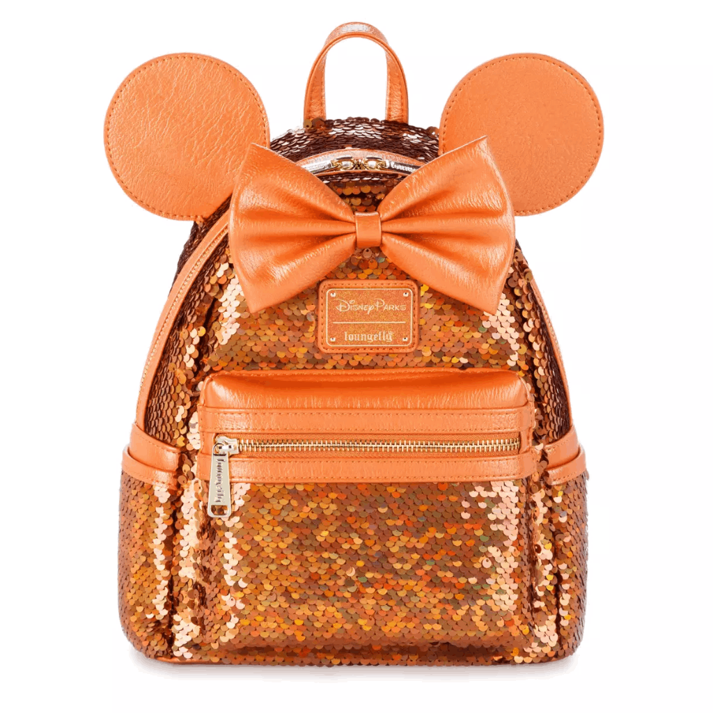 Loungefly Disney Minnie Mouse Orange Peach Punch Sequined Mini