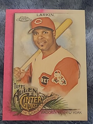 2022 Allen & Ginter Chrome Barry Larkin PINK REFRACTOR 196/199