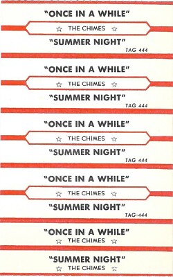 Five Jukebox Title Strips - The Chimes: ''Once In A While'' / ''Summer Night'' '60