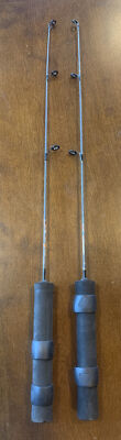 2 Pieces Apache Tomahawk 24  Medium Ice Fishing Rods Gray