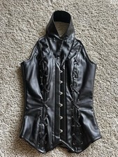 Corset Story PVC Halterneck Steel Boned Overbust Corset Size 24 27-28 Waist