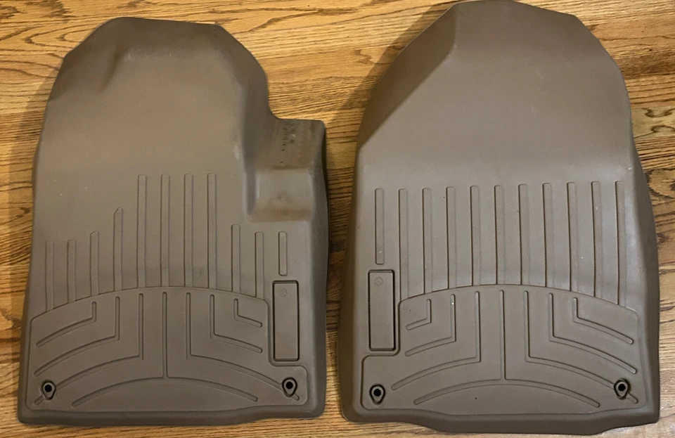 2014 2015 Jeep Cherokee Front Mats ONLY Weather Tech Floor Mat Set TAN - Image 2 of 3