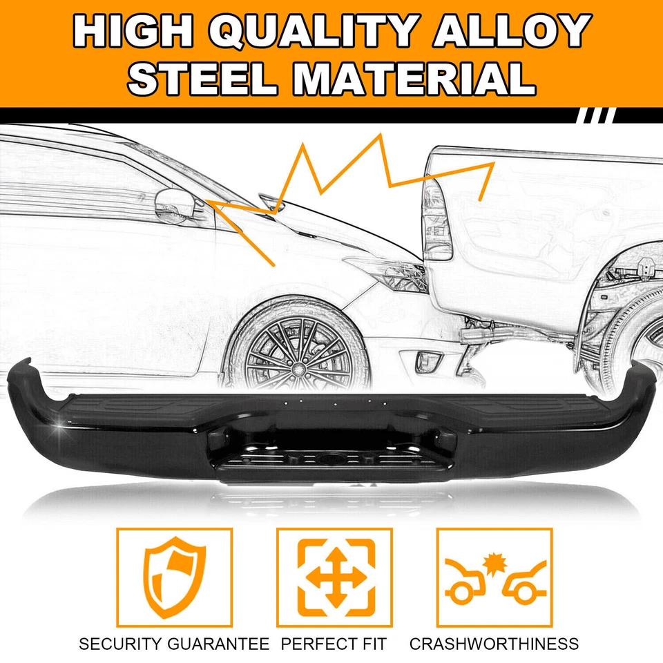 Complete Black Rear Step Bumper Assembly For 2005-2015 2007 2011 Toyota Tacoma - Image 3 of 4