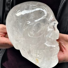6.67LB TOP Natural Rainbow clear quartz skull Hand Carved Crystal REIKI Healing