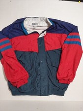 Vtg 90s Lavon Lined Windbreaker Jacket Green Red Blue Track Jacket Large