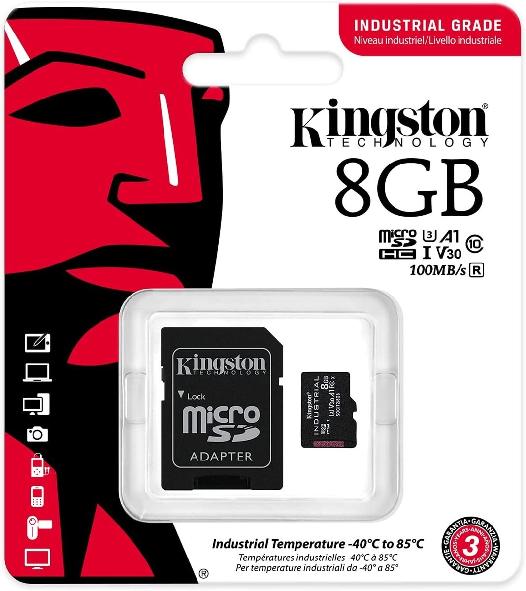 Kingston Industrial 8GB MicroSD Card for Extreme Temperatures Xray