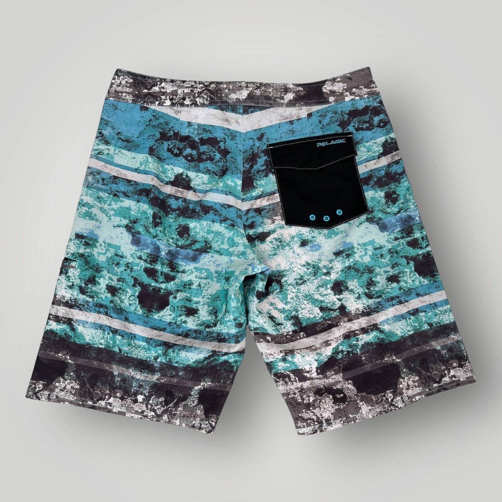 Pelagic Mens Argonaut Board Shorts Aqua Blue Green Pr… Gem